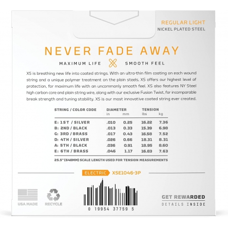 D'addario XSE1046 Nikel Kaplamalı Regular Light Elektro Gitar Teli (3'lü Paket Set)<br>Fotoğraf: 2/2