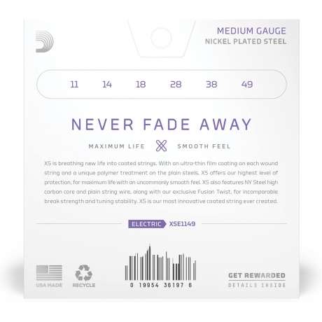 D’Addario XSE1149 Medium Coated Elektro Gitar Teli (11-49)<br>Fotoğraf: 2/2