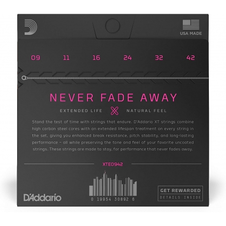 D'addario XTE0942 Nikel Kaplamalı Super Light Elektro Gitar Teli<br>Fotoğraf: 2/2