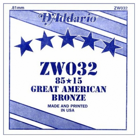 D'Addario ZW032 Tek Akustik Gitar Teli (32)<br>Fotoğraf: 1/1