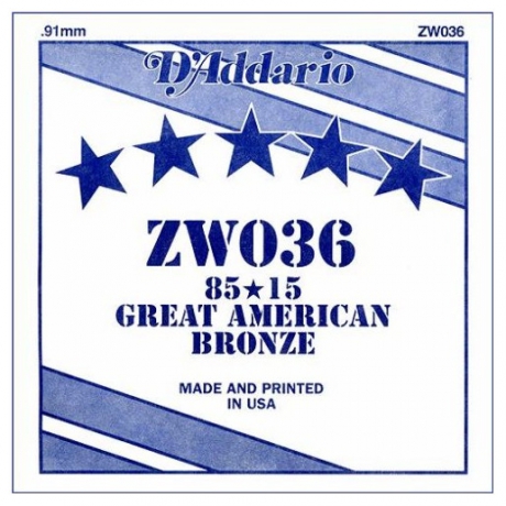 D'Addario ZW034 Tek Akustik Gitar Teli (34)<br>Fotoğraf: 1/1