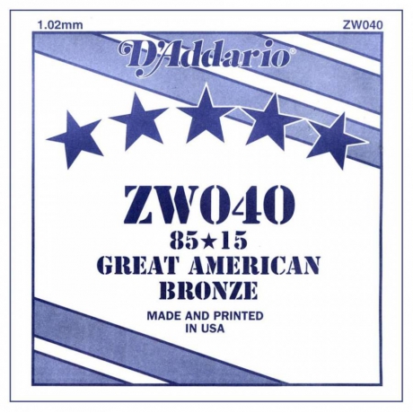 D'Addario ZW040 Tek Akustik Gitar Teli (40)<br>Fotoğraf: 1/1