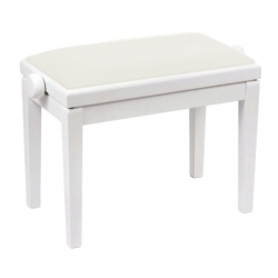 Discacciati White Vinyl Piyano Taburesi (Parlak Beyaz)