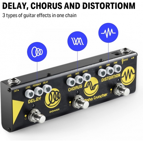 Donner Alpha Cruncher Multi Efekt Pedalı<br>Fotoğraf: 2/6