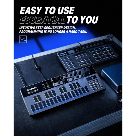 Donner B1 Analog Bass Synthesizer & Sequencer<br>Fotoğraf: 3/6