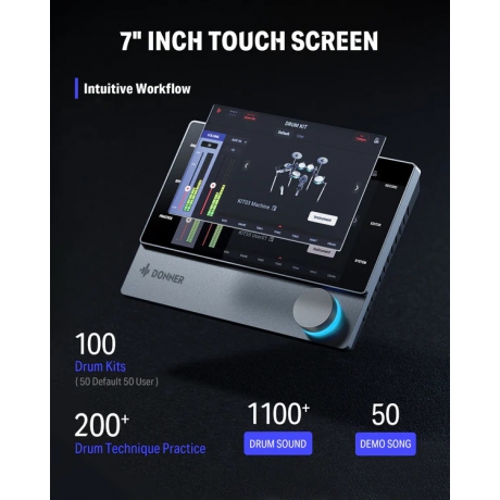 Donner Backbeat 8 Parça Elektro Davul (Siyah)<br>Fotoğraf: 5/8