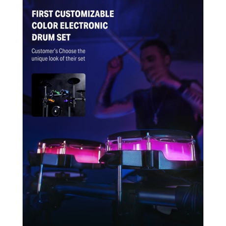 Donner Backbeat 8 Parça Elektro Davul (Siyah)<br>Fotoğraf: 3/8