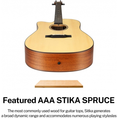 Donner DAG-1CL Solak Akustik Gitar Paketi (Natural)<br>Fotoğraf: 4/6