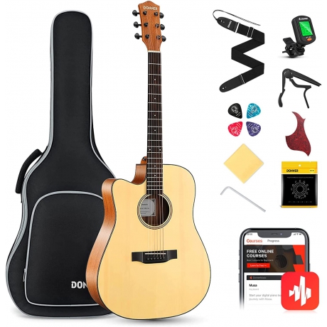 Donner DAG-1CL Solak Akustik Gitar Paketi (Natural)<br>Fotoğraf: 1/6
