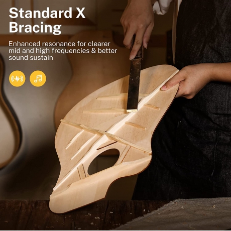 Donner DAG-1CS (EC1020) Cutaway Akustik Gitar Paketi (Sunburst)<br>Fotoğraf: 5/6