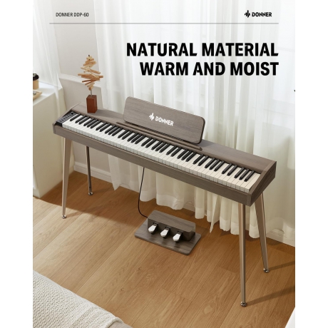 Donner DDP-60  Dijital Piyano (Gray Wood Grain)<br>Fotoğraf: 7/7