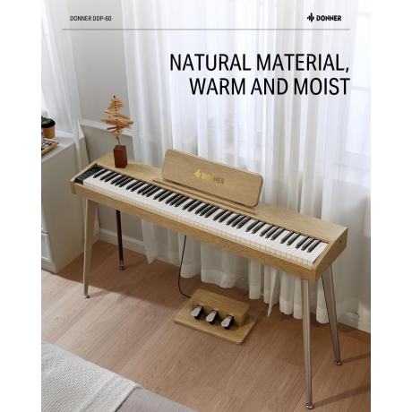 Donner DDP-60 Dijital Piyano (Light Oak)<br>Fotoğraf: 7/7