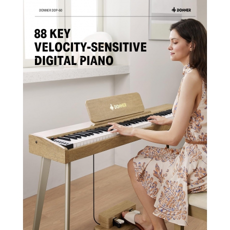 Donner DDP-60 Dijital Piyano (Light Oak)<br>Fotoğraf: 2/7