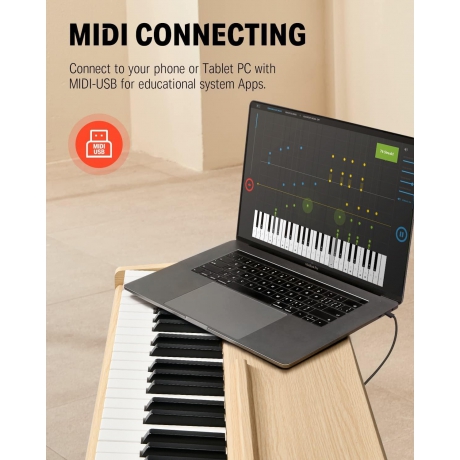 Donner DDP-80 Wooden Style Dijital Piyano (Naturel Wood)<br>Fotoğraf: 7/8