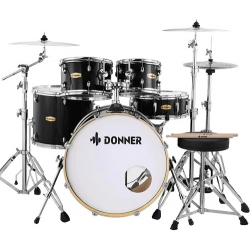 Donner DDS-520 22" 5-Parça Silent Set Akustik Davul