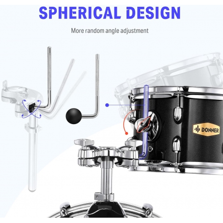 Donner DDS-520 5-Parça 22" Akustik Davul (Kırmızı)<br>Fotoğraf: 5/9
