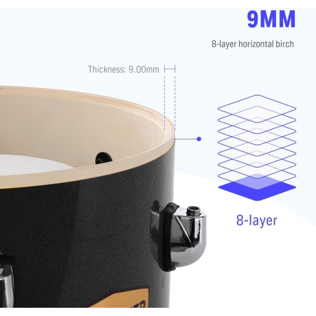 Donner DDS-520 5-Parça 22" Akustik Davul (Kırmızı)<br>Fotoğraf: 3/9