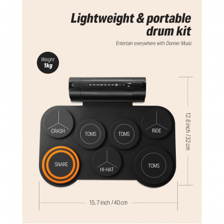 Donner DED-20 7 Padli Elektro Davul<br>Fotoğraf: 3/6