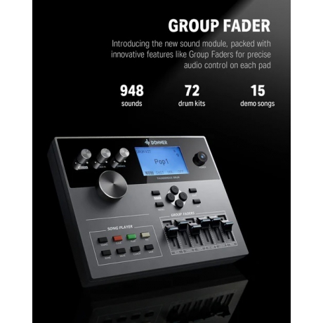 Donner DED-500 5 Parça 3 Zil Elektro Davul<br>Fotoğraf: 6/8