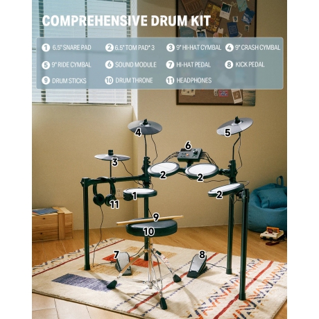 Donner DED-70 Gen2 Elektro Davul<br>Fotoğraf: 4/7