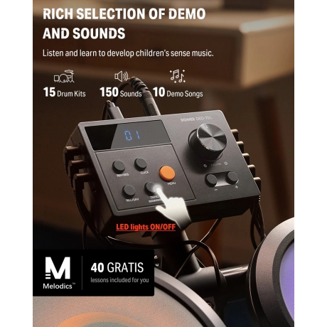 Donner DED-70L LED’li Elektronik Davul Seti<br>Fotoğraf: 3/5