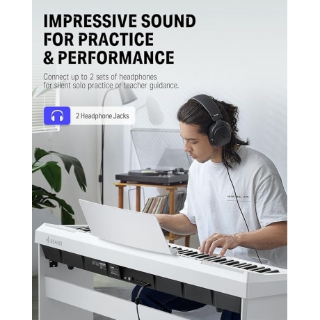 Donner DEP-20 Dijital Piyano Set (Beyaz)<br>Fotoğraf: 5/6