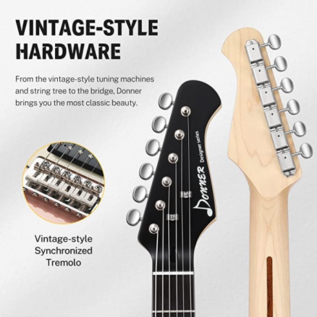 Donner Designer Series DST-200P Elektro Gitar Paketi (Pembe)<br>Fotoğraf: 5/6