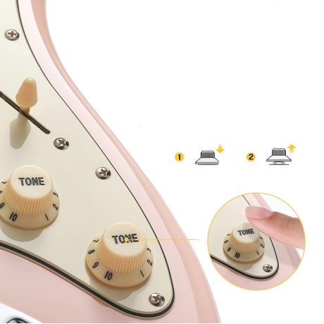 Donner Designer Series DST-200P Elektro Gitar Paketi (Pembe)<br>Fotoğraf: 3/6