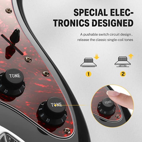 Donner Designer Series DST-200P Elektro Gitar (Siyah)<br>Fotoğraf: 3/5