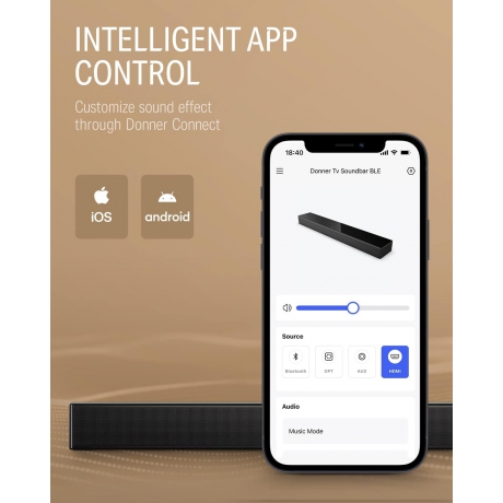 Donner DHT-S300 Sound Bar (DOLBY ATMOS)<br>Fotoğraf: 3/8