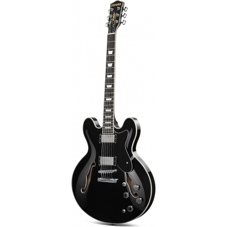 Donner DJP-1000 Semi-Hollow Elektro Gitar (Siyah)<br>Fotoğraf: 1/7