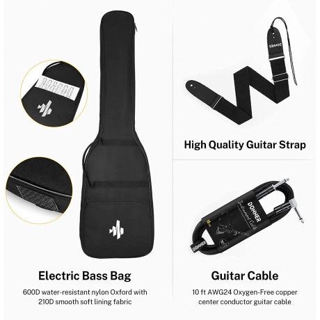 Donner DLP-124B LP Elektro Gitar Paketi (Siyah)<br>Fotoğraf: 5/6