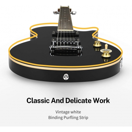 Donner DLP-124B LP Elektro Gitar Paketi (Siyah)<br>Fotoğraf: 3/6