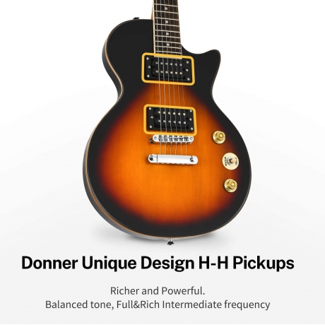Donner DLP-124S LP Elektro Gitar Paketi (Sunburst)<br>Fotoğraf: 3/5