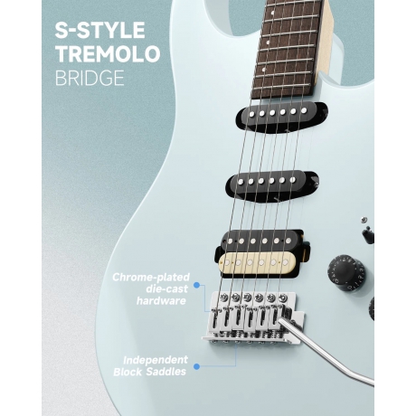 Donner DMT-66 Elektro Gitar (Gri)<br>Fotoğraf: 8/9