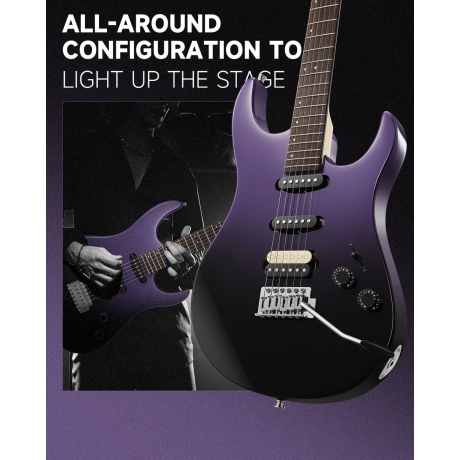 Donner DMT-66 Elektro Gitar (Midnight Purple Gradient)<br>Fotoğraf: 8/9