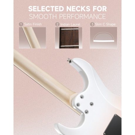 Donner DMT-66 Elektro Gitar (Pink-White Gradient)<br>Fotoğraf: 9/9