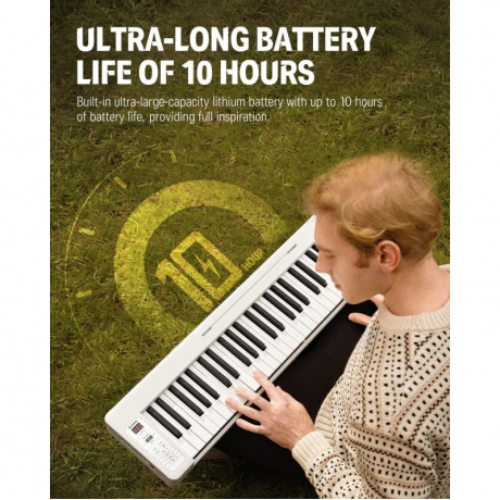 Donner DP-06 Katlanabilir Dijital Piyano (Beyaz)<br>Fotoğraf: 6/7