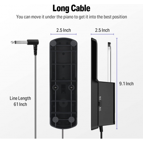Donner DSP-001 Sustain Pedal (Klavye ve Piyano Uyumlu)<br>Fotoğraf: 6/6