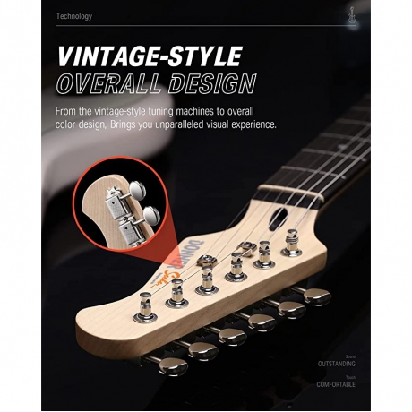 Donner DST-152 Full-Size ST Elektro Gitar Seti (Beyaz)<br>Fotoğraf: 5/6