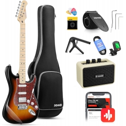 Donner DST-152 Full-Size ST Elektro Gitar Seti (Sunburst)