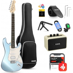 Donner DST-152R Elektro Gitar Seti (Metallic Ice Blue)