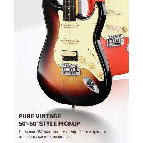 Donner DST-600 Elektro Gitar (3 Color Sunburst)<br>Fotoğraf: 3/7