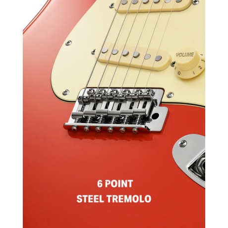 Donner DST-600 Elektro Gitar (Fiesta Red)<br>Fotoğraf: 6/8