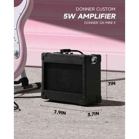 Donner DST-80 ST Elektro Gitar Seti (Pembe)<br>Fotoğraf: 6/8