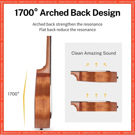 Donner DUC-100 Concert Ukulele Mahogany Ukulele Paketi<br>Fotoğraf: 2/5