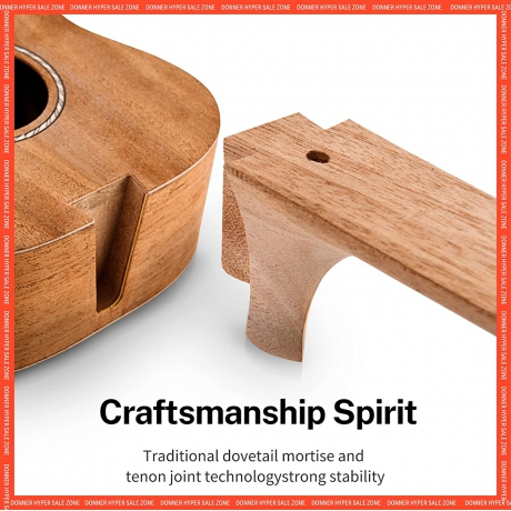 Donner DUC-100 Concert Ukulele Mahogany Ukulele Paketi<br>Fotoğraf: 3/5