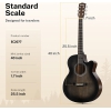 Donner EC2077 Mini Jumbo Cutaway Akustik Gitar Paketi (Transparent Black)<br>Fotoğraf: 5/5
