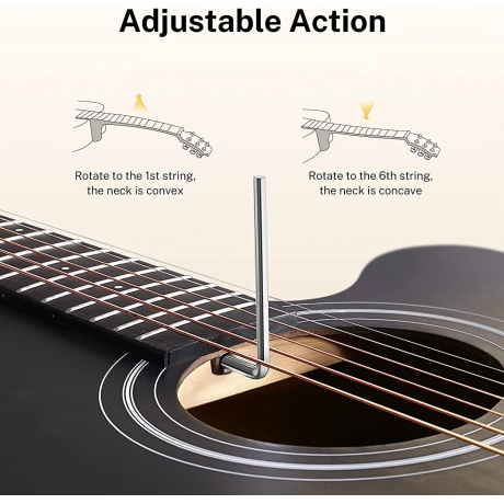 Donner EC2077 Mini Jumbo Cutaway Akustik Gitar Paketi (Transparent Black)<br>Fotoğraf: 2/5