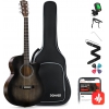 Donner EC2077 Mini Jumbo Cutaway Akustik Gitar Paketi (Transparent Black)<br>Fotoğraf: 1/5
